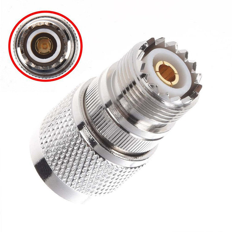 RF Coaxial Coax Adapter N Male to UHF Female SO-239 Coax Adapter for Wi-Fi Antenna Repeaters Radio Signal Extension Cable (2 Pack) 2 Pack