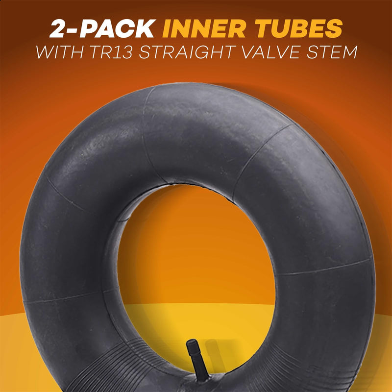 (2-Pack) AR-PRO Exact Replacement Inner Tubes with TR13 Straight Valve Stem, 13 x 5.00-6", Universal Fit for Razor Dirt Quad Lawn Mowers, ATVs, and More