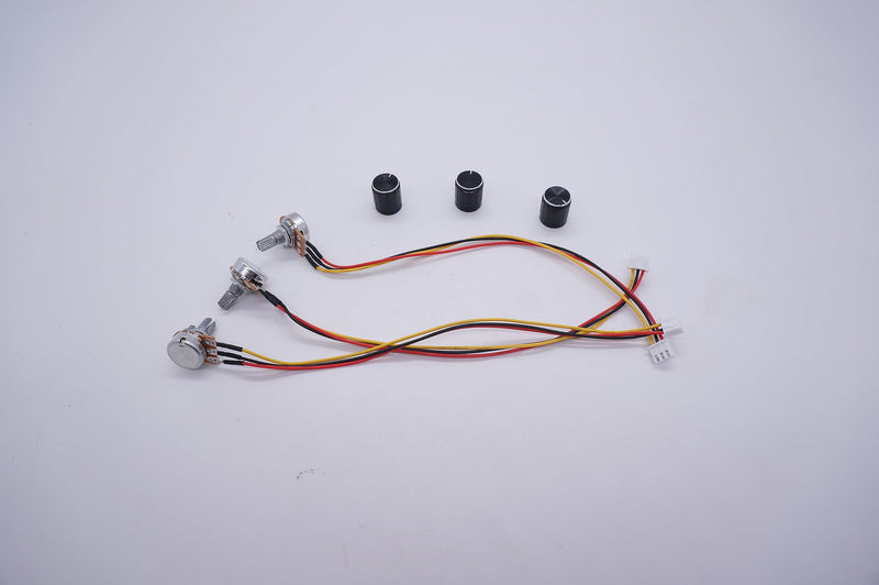 Taiss Pack of 3 1K Ohm Linear Taper Rotary Potentiometer WH148 B1K 3 Pin with XH2.54-3P Connection Cable + Black Button Cover Cap 148-1k-BKL