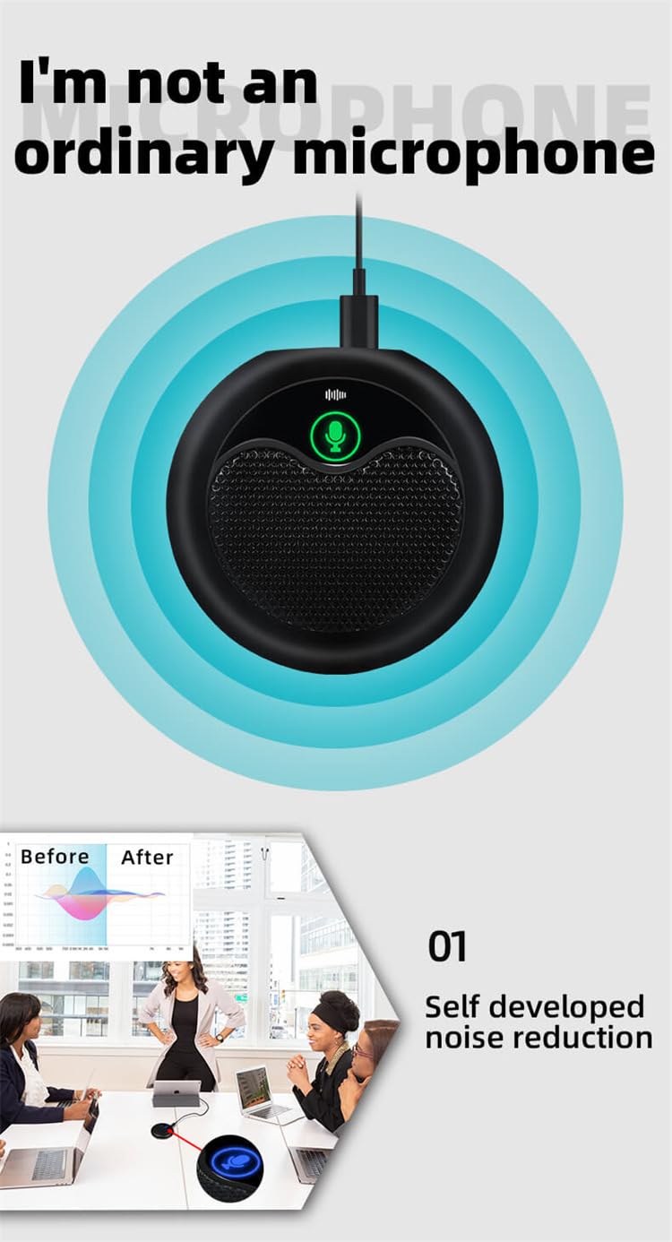 Conference USB Microphone,Omnidirectional Condenser PC Laptop Mics for Online Meeting/Class,Skype,Recording,Chatting,Zoom,Plug&Play compatible with Windows Mac