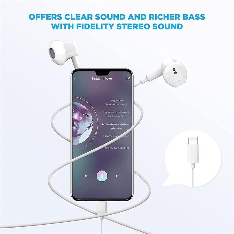 2 Packs USB C Headphones for iPhone 16/15 Pro Max Plus Type C Earbuds Wired Earphones with Mic & Remote Control Noise Cancelling for iPhone 16/15 pro, iPad Pro, Galaxy S23/S22/S21/S20/Ultra Note 10/20
