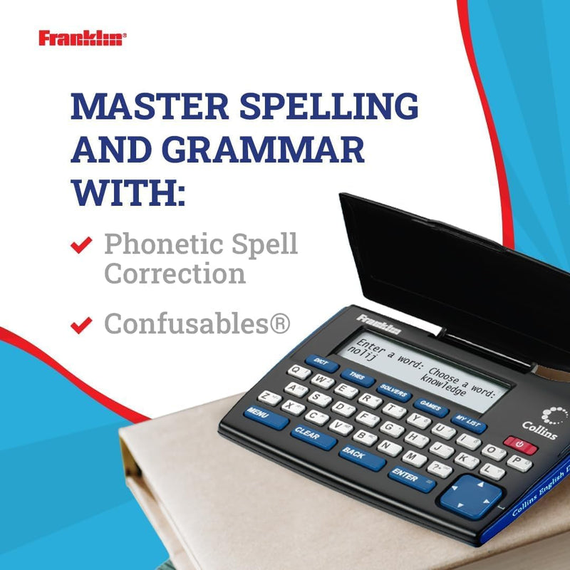 Franklin Collins English Digital Dictionary Express Edition - Electronic Dictionary, Your Language Companion with Thesaurus, Games & Converters - Dictionary with Synonyms and Antonyms