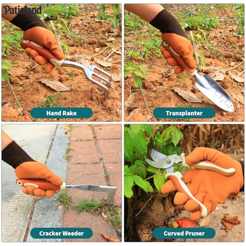 Brown Garden Tools Set 26-Piece, Gardening Gifts for Women Men brown-26pcs