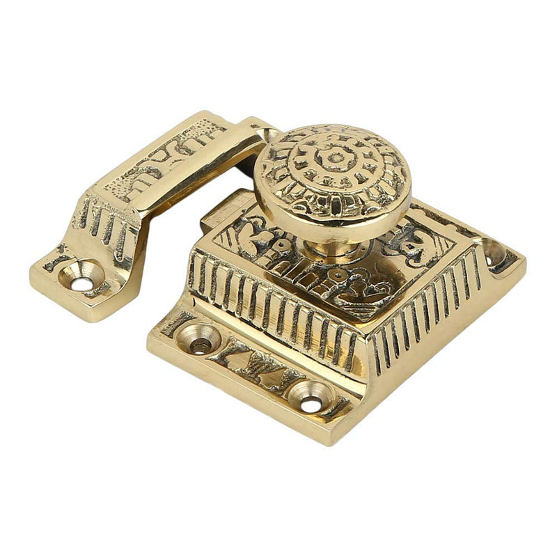 A29 Solid Brass Cabinet Latch, Latch for Cabinet Closet Kitchen Door Windsor Design, Handmade Polished Lacquered Finish, Antique Latch 1