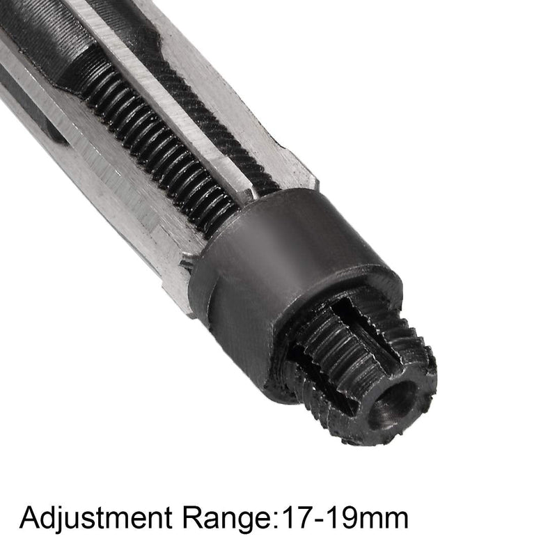 sourcing map 17-19mm Adjustable Hand Reamer HSS H8 6 Straight Slot Cutter de