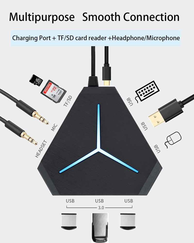 S24 Pro USB Hubs Audio Adapter External Stereo Sound Card with 3.5mm Headphone and Microphone Jack for Windows, Mac, Linux, PC, Laptops, Desktops, PS4 Computer External USB Black - External sound card