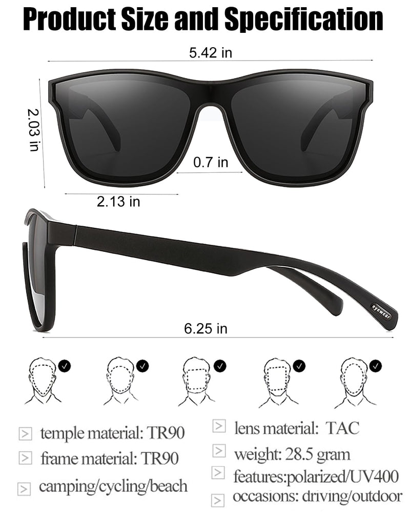Smart Glasses,Bluetooth Sunglasses for Men Women with Speakers,Polarized Lenses,Touch/Voice Assistant Black