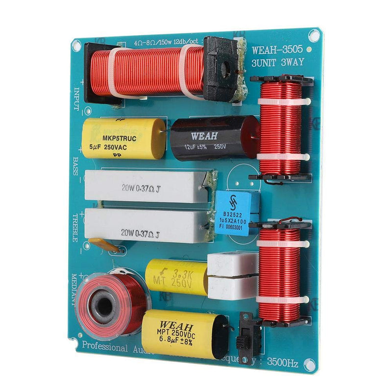 Zerone WEAH-3505 300W Speaker Audio Frequency Divider 3 Way Crossover Filters with Adjustable Treble Bass