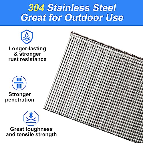 16 Gauge 304 Stainless Steel Finish Nails 1" to 2-1/2 Inch,2500-Pack 5 Sizes --2500 pcs