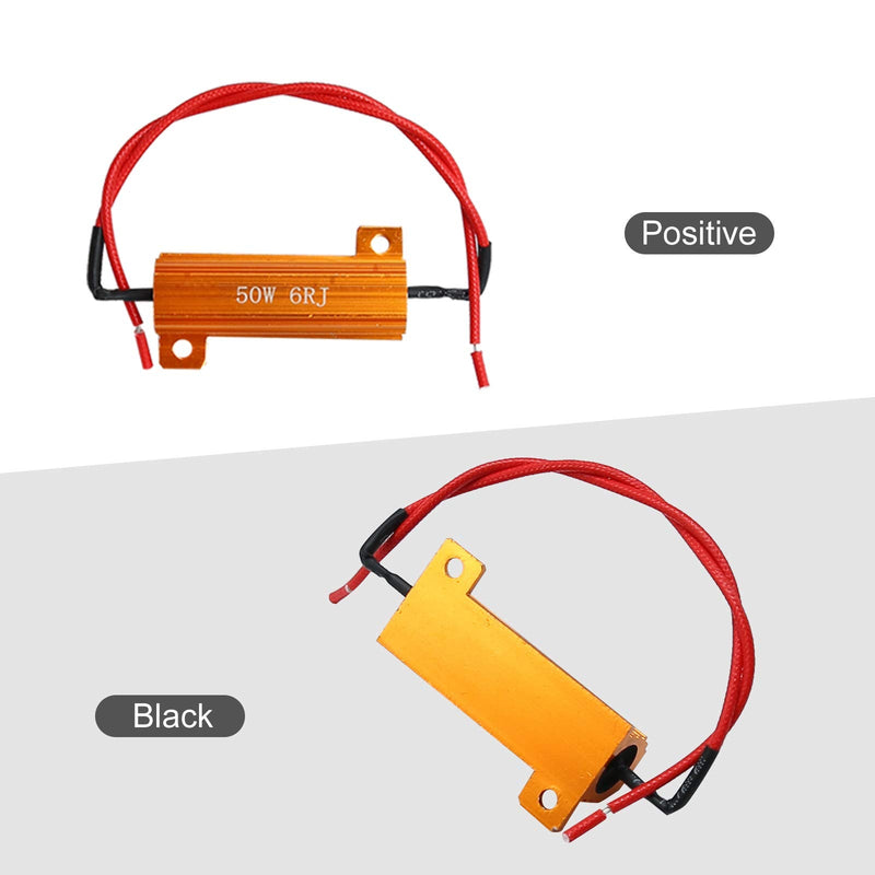 8-Pack 50W 6Ohm LED Load Resistors, Automotive Replacement Resistors for Flickering LED Turn Signal Light & LED License Plate Lights & DRL