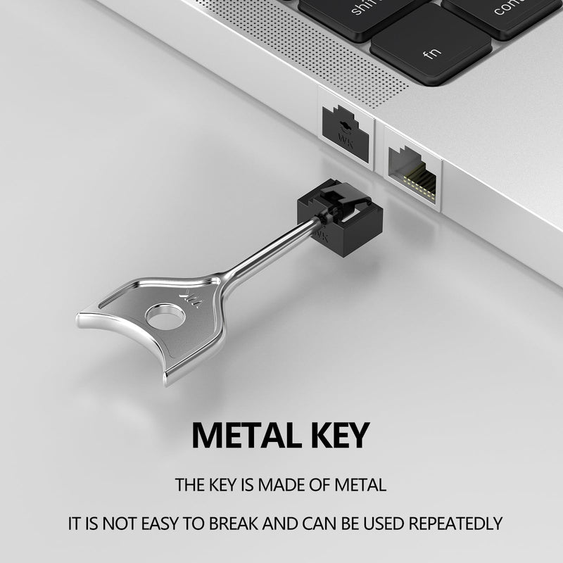 12 Pcs RJ45 Port Lock with 1 Keys, Locking RJ45 Port/Dust Blocker,Compatible with Computer,TV,Router,Other Devices （Yellow） 12+1 Yellow