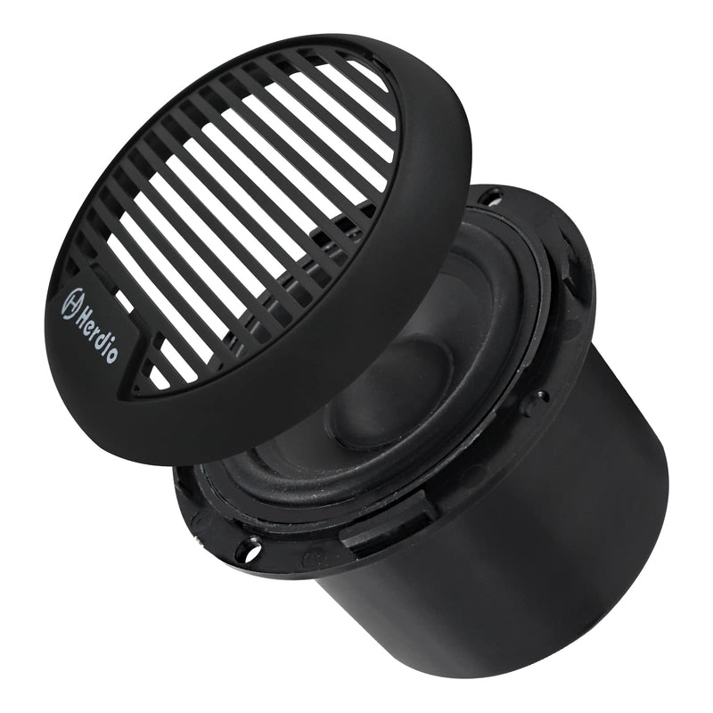 Herdio 3" inch Marine Bluetooth Speakers Boat Motorcycle Hot tub Stereo with Max Power 140 Watt (Black) Black
