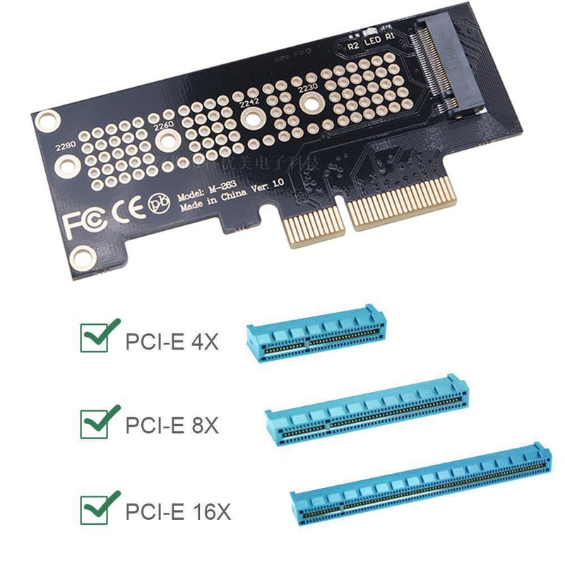 PCIe Adapter for M.2 NVMe Mkey, PCI-e 4.0 X4 Card Supports NGFF M2 M-Key SSD, PCIe NVMe Adapter Full Profile Bracket