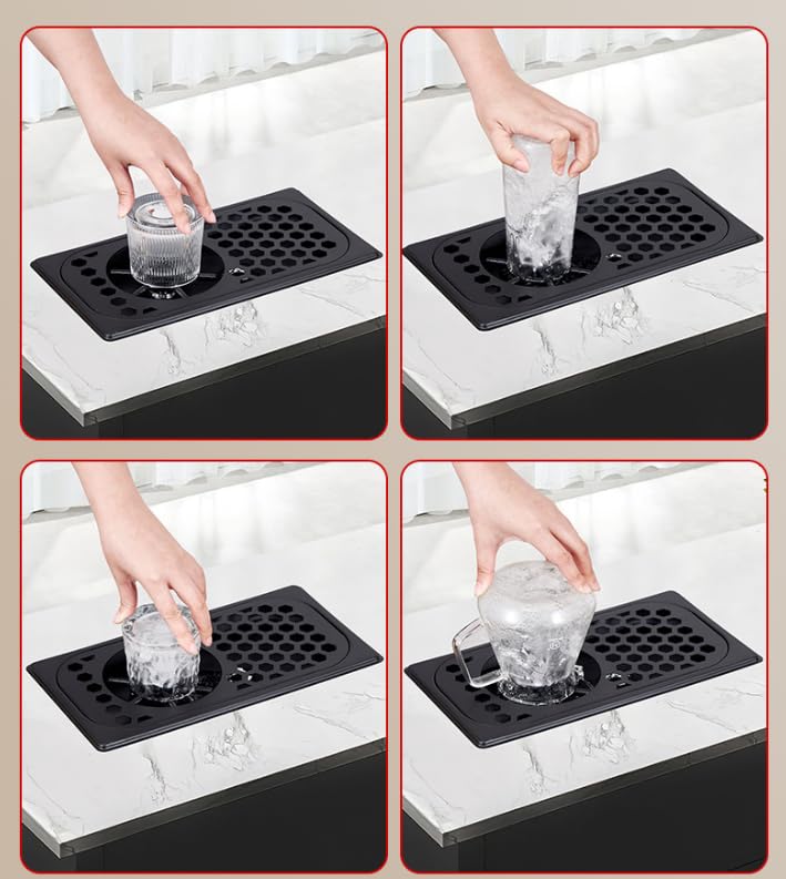 Commercial Grade 304 Stainless Steel Cup Washer Rinser, High Pressure Under Counter Cup Cleaner, Easy Clean for Bar, Cafe, Restaurant, Detachable Nozzle