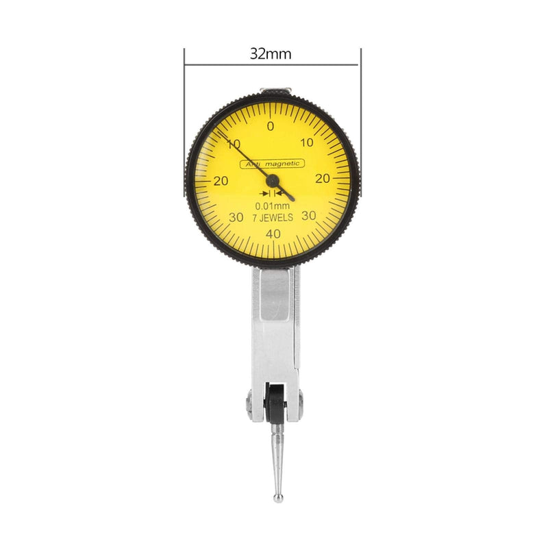 Dial indicator and magnetic base, 0~0.8 mm dial indicator with magnetic holder with central clamping dial indicator probe precision 0-0.8 mm, adjustable flexible magnetic, shockproof