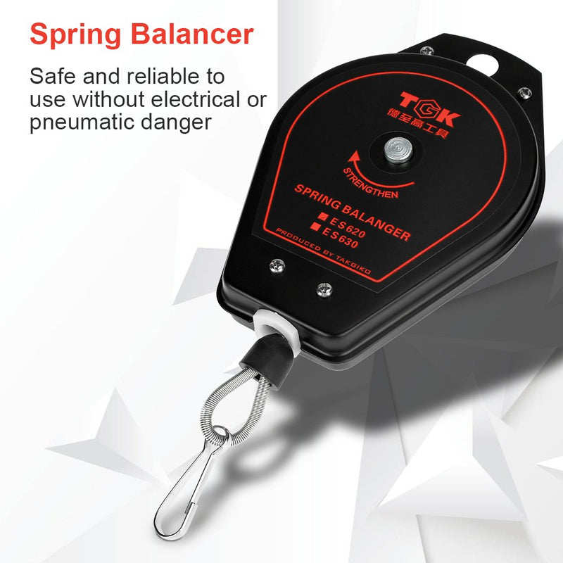 ES620 Retractable Spring Pulley 0.6-2.0 kg Retractable Tool Holder Mounting Holder Hanging Black