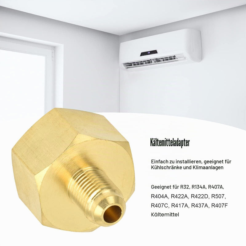 Refrigerant Adapter, W21 to 1/4SAE Air Conditioning Accessory Filling Connector for R32 R134A R407A R404A R422A R422D