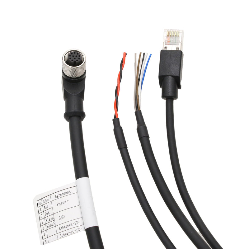 Cable for DJI Livox Mid-360 LiDAR Sensor Power Network Ethernet to Computer Debug, M12 Aviation Connector 12 Pin Female Right Angle to RJ45 Flying Leads, 50cm 50 cm 1-to-3 splitter cable with angled M12 12-pin