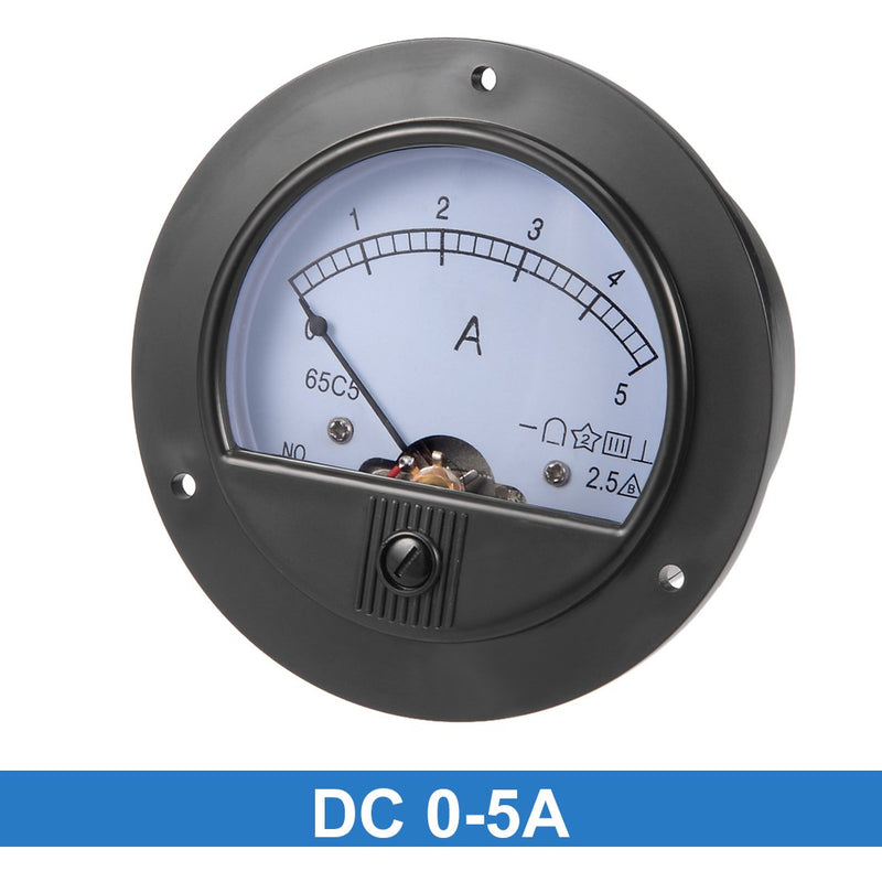 uxcell Analog Current Panel Meter DC 0-5A 65C5 Ammeter for Circuit Testing Charging Battery Ampere Tester Gauge Pack of 1