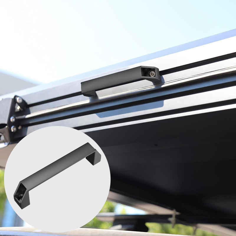 JiGiU 4-Pack 4040 Aluminum Handle Aluminium Alloy Rectangular Industrial Pull Handle 180mm Hole Distance for 40 Series European Standard Aluminum Extrusion Profile -Black 4040 Series
