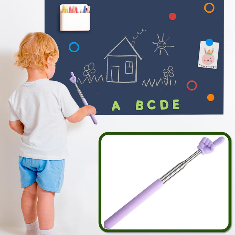 Pointer Finger Sticks, Macaron Purple Retractable Teacher Pointer Stick, Extendable Hand Pointer Sticks, Adjustable Hand Pointer for Reading, Speeches - 1PCS