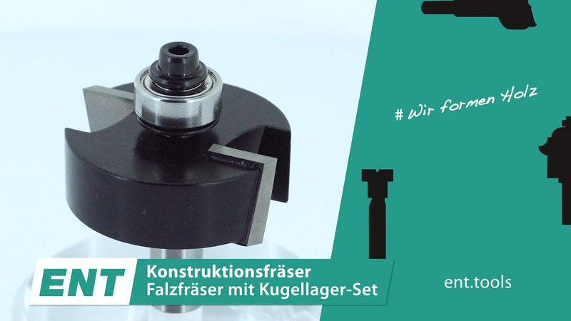 ENT Rebate Cutter Set TC Shank (C) 8 mm, Diameter (A) 34,9 mm, B 12,7 mm, D 32 mm, with Ball Bearing