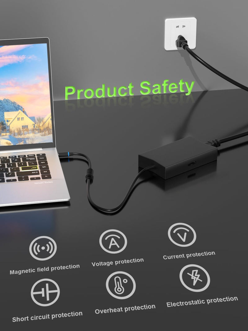 130W 7.4mm Tip Charger Compatible with Dell G3 G5 inspiron 7559 7577 7567 5577 Precision 3541 3520 3530 3551 XPS L502x L702x Laptop, WD15 WD19 Dock, LA130PM121 Adapter