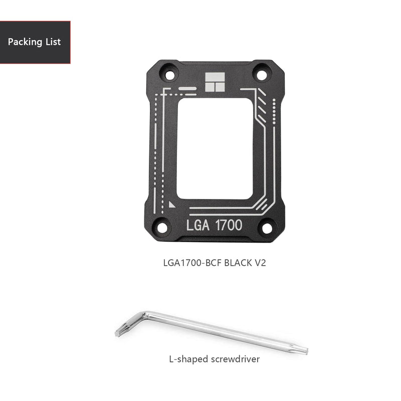 Thermalright LGA1700-BCF Black V2 CPU Retainer,Intel 12/13/14th Anti-Bend Retainer, LGA1700 CPU Retainer Clamp, LGA17XX Corrective CPU Bend Retainer, Standard for Heat Sinks(LGA1700 BCF Black V2)