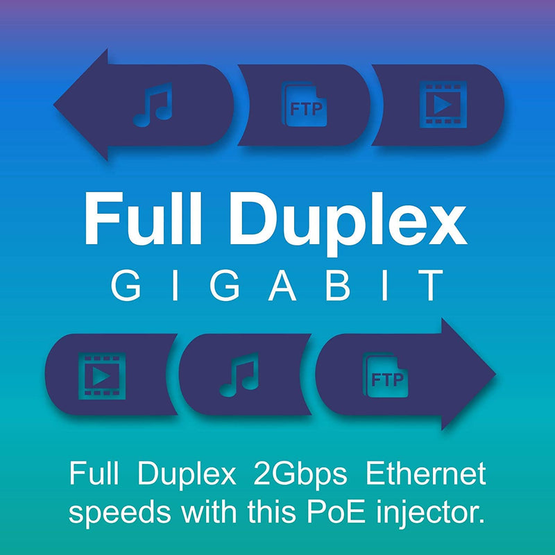 TRENDnet Gigabit Power Over Ethernet Injector, Full Duplex Gigabit Speeds, 1 x Gigabit Ethernet Port, 1 x PoE Gigabit Ethernet Port, Network Devices Up to 100M (328 ft), 15.4W, Black, TPE-113GI