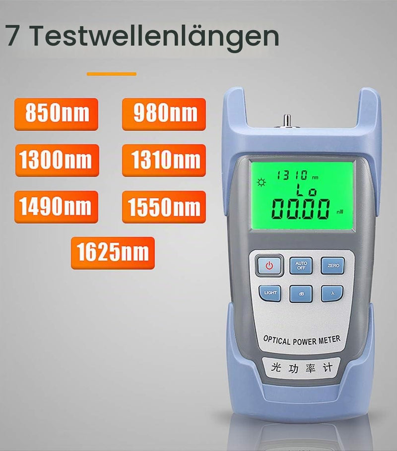 FTTH Fiber Optical Power Meter Fiber Optical Cable Tester 70dBm~+10dBm Working Wavelength 850-1625nm