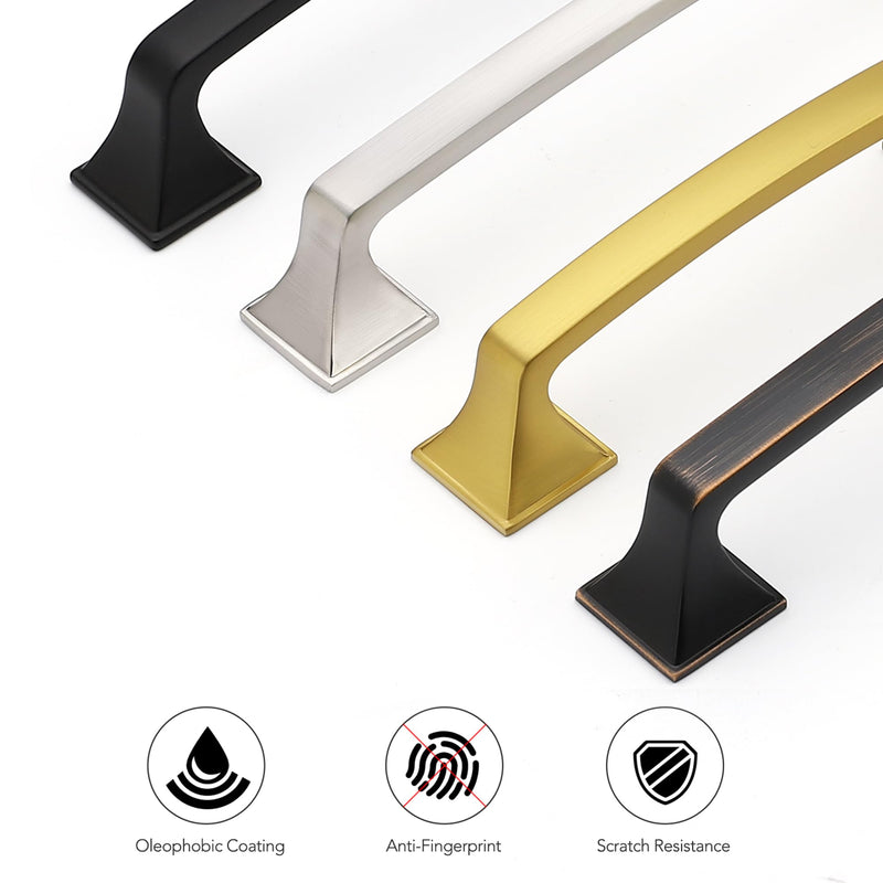Ravinte Solid 3 Inch Big Square Foot Cabinet Pulls Oil Rubbed Bronze Arch Pull Kitchen Cabinet Handles Drawer Pulls Kitchen Cabinet Hardware Bronze Cabinet Drawer Handles-10 Pack 10
