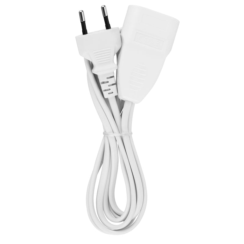 REV Euro extension 2m power cable Type-C, extension cable, Euro plug, power cable extension, white