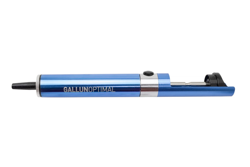 GALLUNoptimal professional desoldering pump all-metal housing in blue with ESD Teflon tip and high suction power all-metal design