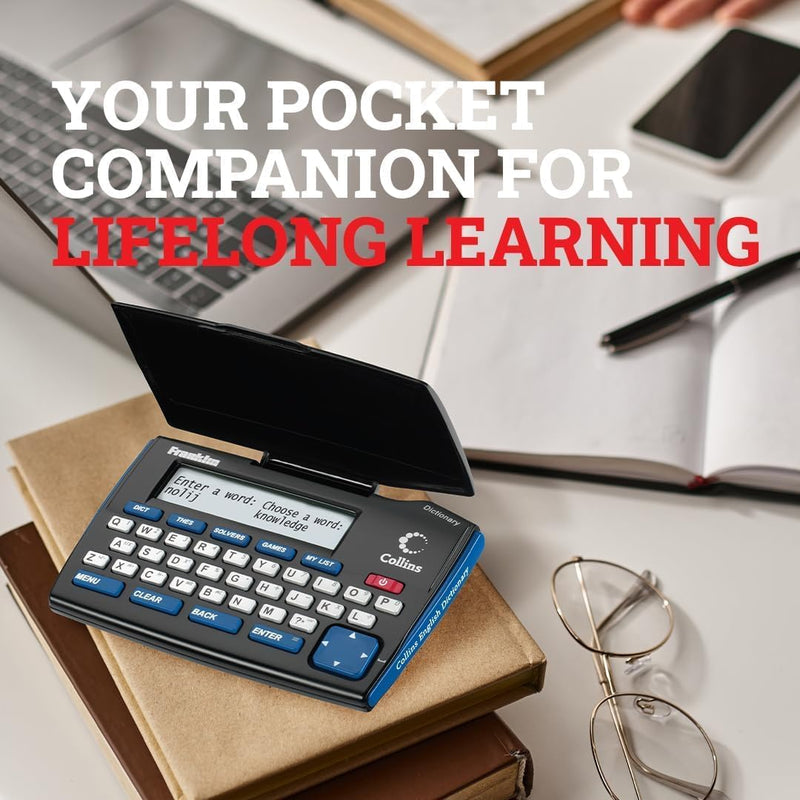 Franklin Collins English Digital Dictionary Express Edition - Electronic Dictionary, Your Language Companion with Thesaurus, Games & Converters - Dictionary with Synonyms and Antonyms