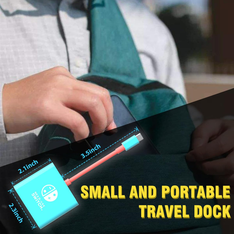 Switch TV Docking Station for Nintendo Switch and Steam Deck, TV Dock Adapter Compatible with Nintendo Switch/ OLED HDMI Adapter Max Output 4K60HZ,Portable Nintendo Travel Dock,Not Support Switch Lite