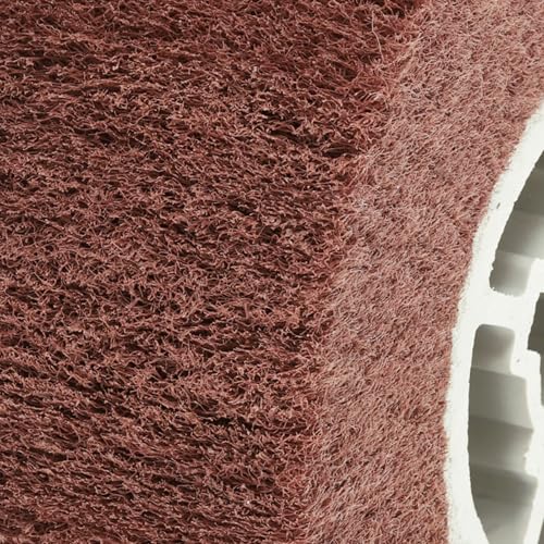 uxcell 120x100x19mm 800 Grit Non-Woven Polishing Burnishing Wheel Nylon Wire Drawing Abrasive Flap Wheel for Surface Treatment Stainless Steel Copper Aluminum Red