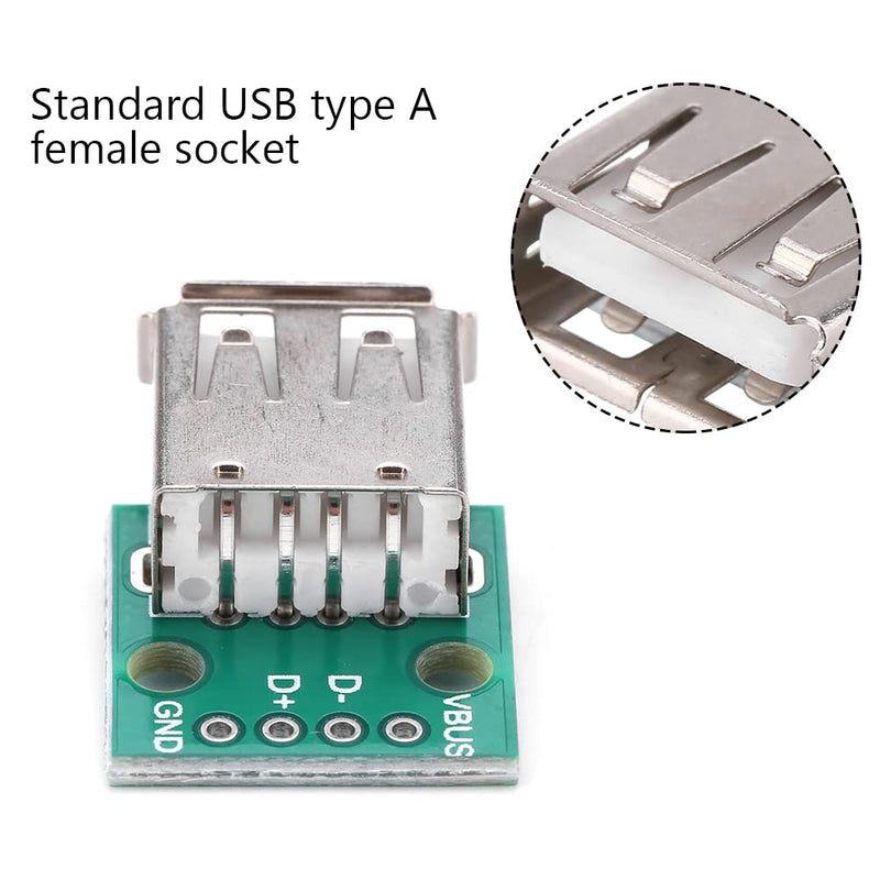 Keenso USB Breakout Board Pack of 10 USB Type A Female Breakout Board 2.54 mm Pitch Adapter Plug DIP