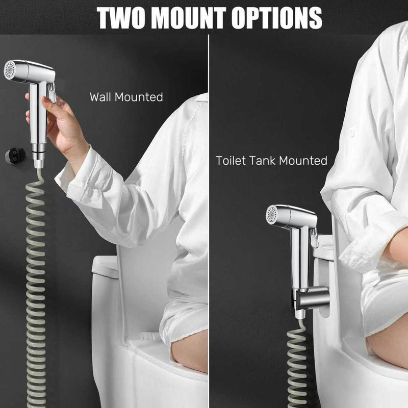 Handheld Bidet Sprayer Toilet Bathroom with Spring Hose Wall BracketSet, Closestool, Squatting Pan, Water Flower, Floor Cleaning Cloth Diaper for Bathroom Hygiene