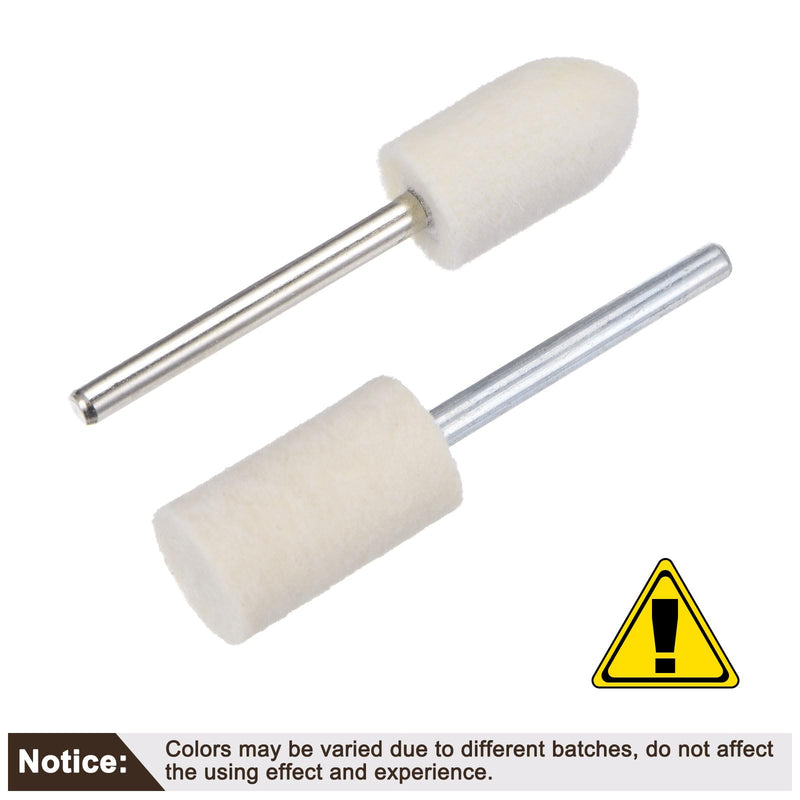 QUARKZMAN 10 mm Wool Felt Mounted Tips Conical Cylindrical Polishing Pencils Burr Grinding Wheels with 1/8 Inch Shank Pack of 24 | Mounted Conical Cylindrical Tips with 1/8" Shank