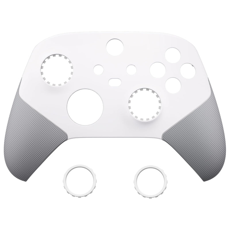eXtremeRate ASR Version Redesigned Shell for Xbox Core Controller - Performance Rubberized Grip, Anti Sticks Rubbing Rings - Custom Faceplate for Xbox Series X & S Controller - White & Gray