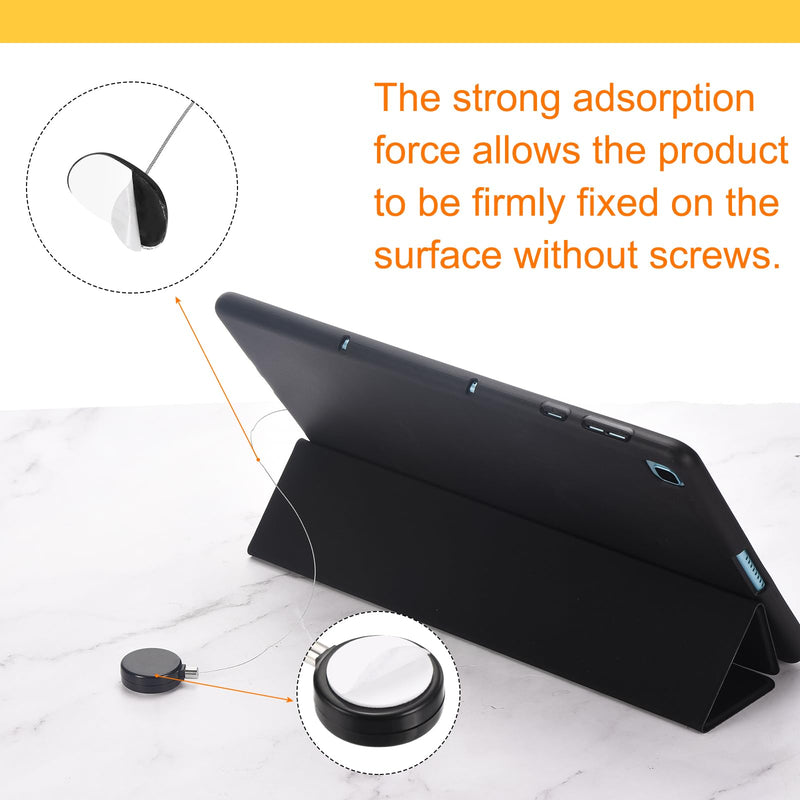 MECCANIXITY 3.3ft Retractable Cable Lock with Arc Patch Remote Control Security Lock with Adjustable Cord Tether Anti Theft for Laptop, TV, 150 G, Black