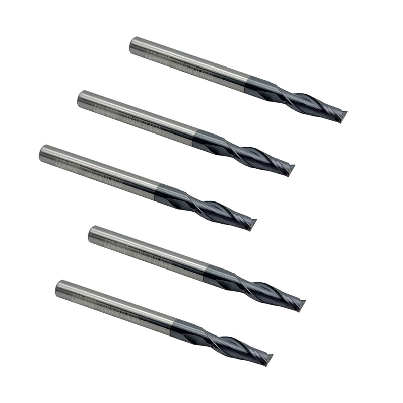 Carbide Square End Mill - 2 Flute - 1/8" 2T (5 Piece, 1/8") - for Milling Alloy Steels, Hardened Steel, Metal & More – Mill Bits Sets for DIYers & Professionals by LU&MN 5 1/8 in