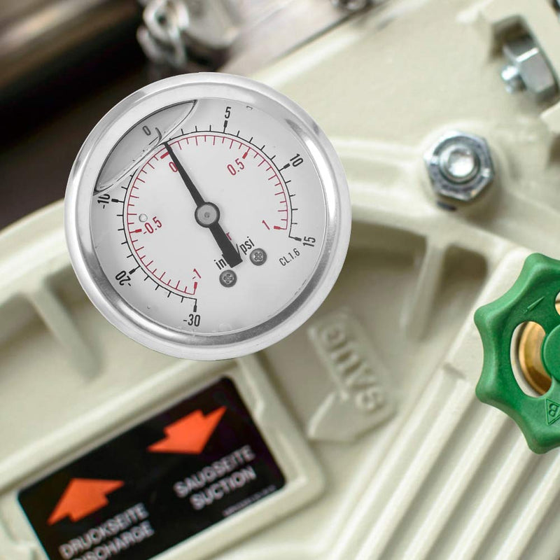 Dual Scale Pressure Gauge 1/4 BSP Back Mount Pressure Gauge Radial Oil Filled Vacuum Pressure Gauge