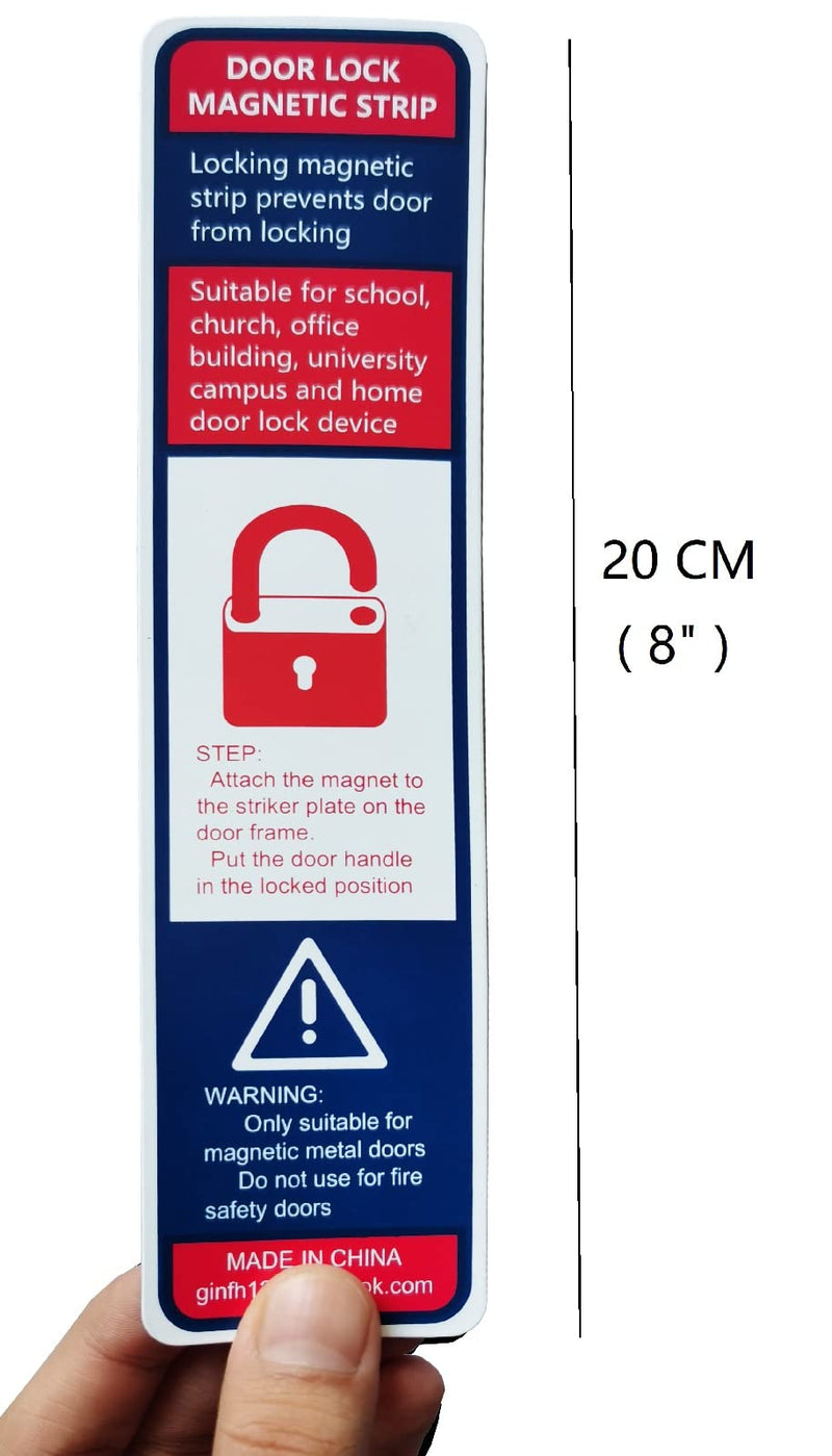 Lockdown Magnetic Strips Door Security Devices Thin Magnetic Strips School Office Emergency Easy Quick Lock Door Latch White Text Version (30) 30