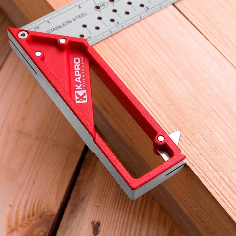 Kapro - 353 Professional Ledge-It Try & Mitre Square - For Leveling and Measuring - Features Stainless Steel Blade, Retractable Ledge, and Etched Ruler Markings - 8 Inch Adjustable Try&Mitre 8"