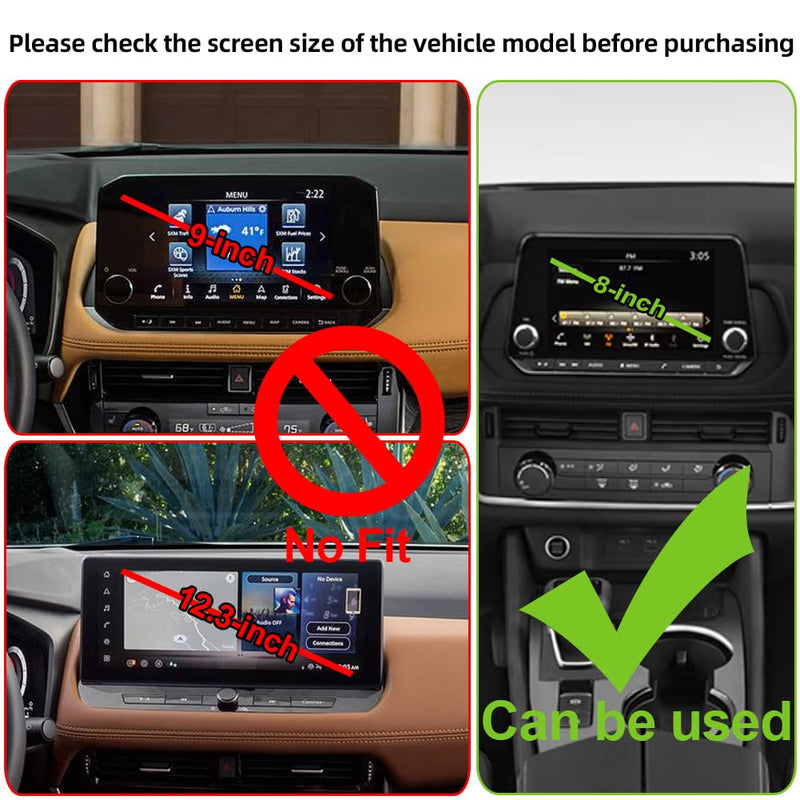 Car Phone Holder for Nissan Rogue Auto Accessories[Only for 2021-2025 Rogue's 8-inch Touchscreen][XX NO Fit 9-in & 12.3-inch Touchscreen XX][Auto Lock Hands Free Automobile Cell Phone Mount] 2021-2025 Rogue 8-inch Screen