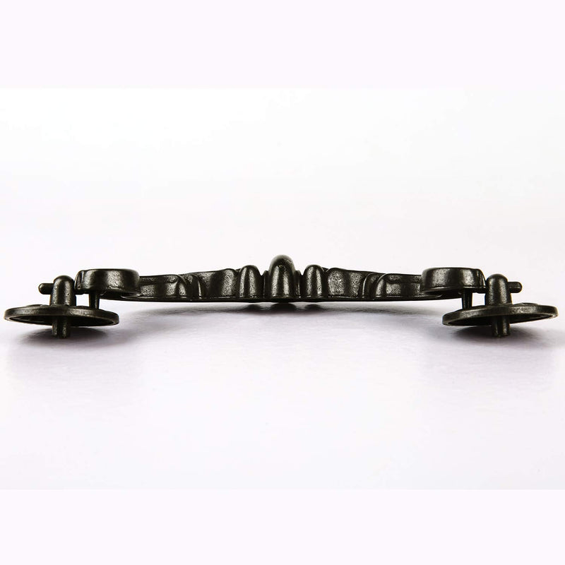 4-Pack 6" Hole Center Large Drop-Down Bail Dresser Pull Handle Bail Drawer Pull Swing Drawer Pulls Rustic Vintage Style Antique Black Bronze Kitchen Cabinet Hardware 7.3" Total Length (4) 4