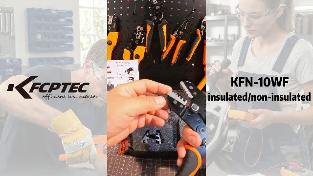 KF CPTEC Wire Crimper Kit 9PCS, AWG 22-2, Tool-Free Quick-Change Dies