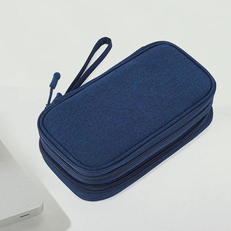Electronic Organizer, Travel Cable Organizer Bag Pouch Electronic Accessories Carry Case Waterproof Electronic Bag for Cable, Cord, Charger, Phone, Power Bank, Earphone (Navy Blue, Medium) Navy Blue