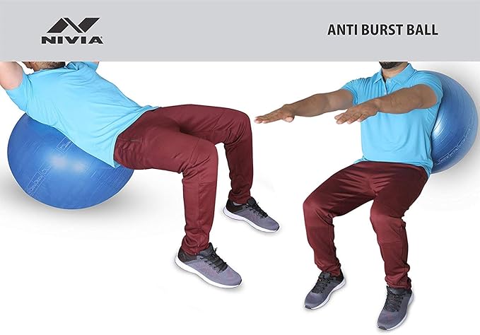 Cando 30-1800 Blue Non-Slip PVC Vinyl Inflatable Exercise Ball, 12" Diameter, 300 lbs Weight Capacity Blue (11.8")